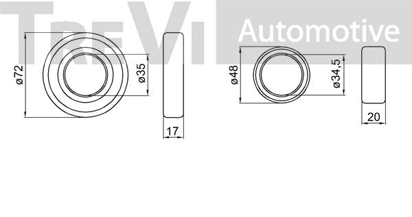 TREVI AUTOMOTIVE Pyöränlaakerisarja WB1395